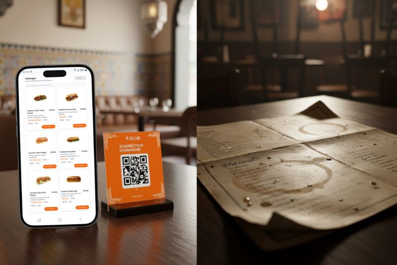 Qr code menu vs papper menu